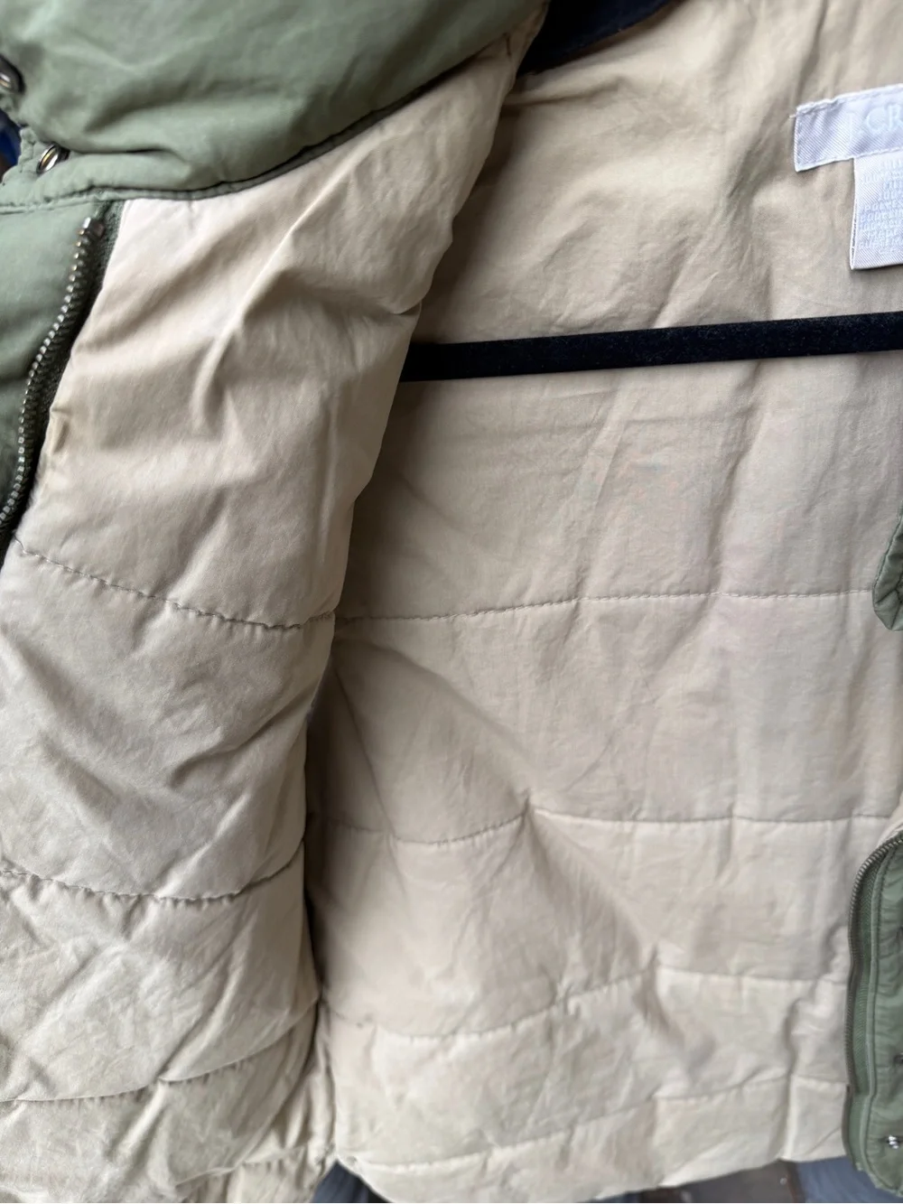 J.Crew Quilted Olive Green Vest Jacket